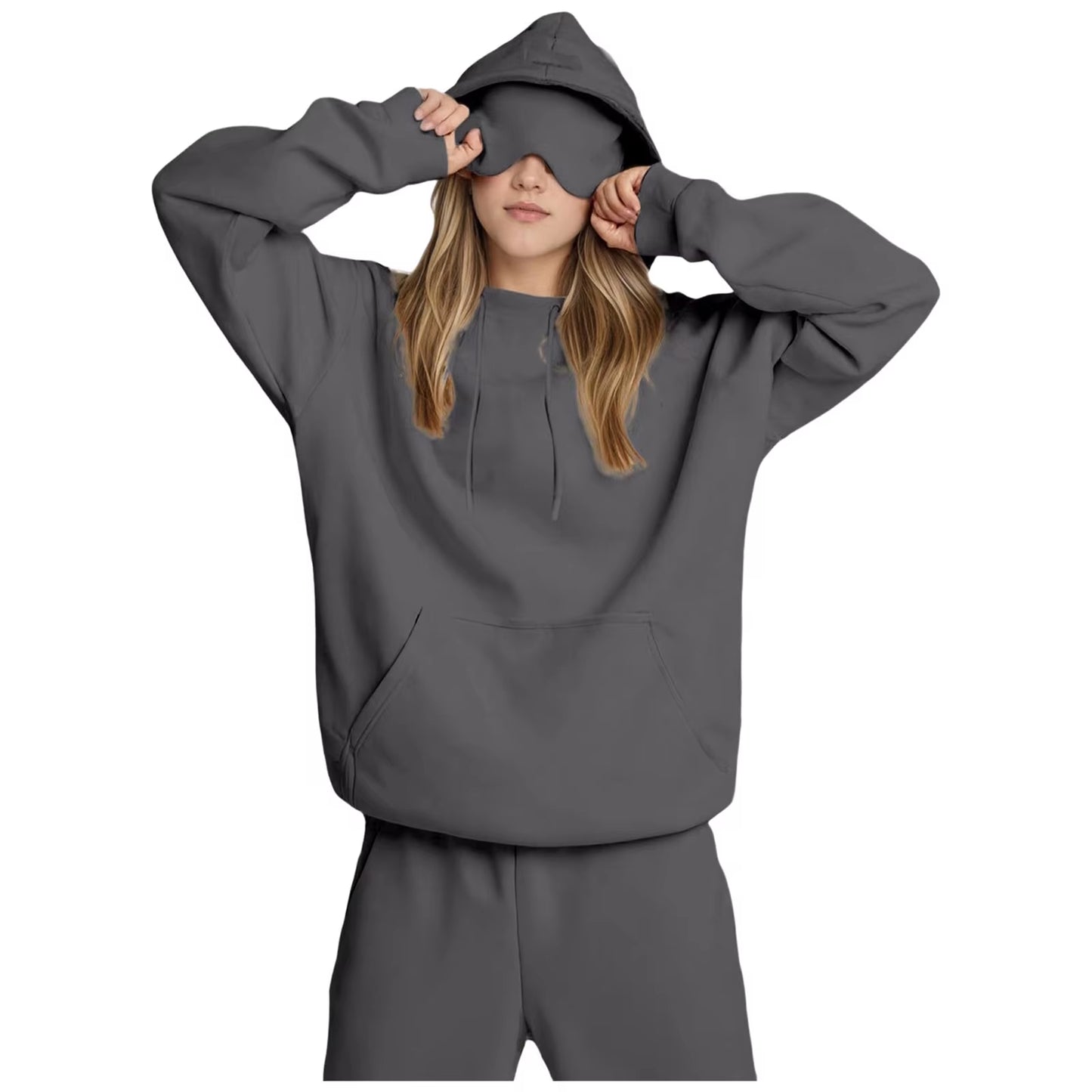Cozy Women's Hoodie with Built-In Eye Mask for Ultimate Comfort and Style